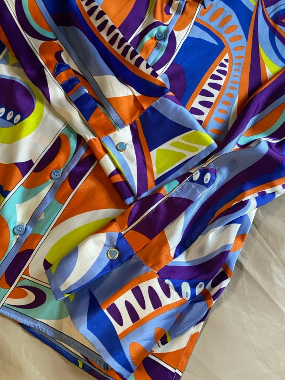 ZARA Vibrant Multi-Color Printed Button-Up Shirt - Picture 11 of 14